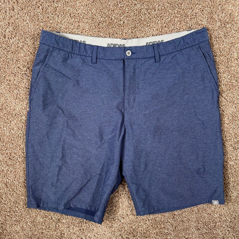 Adidas Shorts Mens 42 Blue Golf 10" Performance Stretch Flat Front CE0476